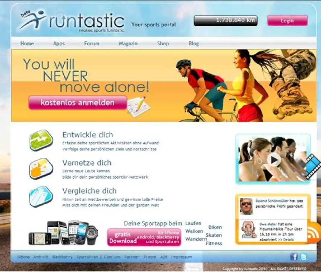Das neue runtastic Sportportal