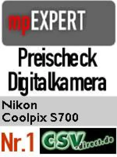 Bester Preis für Nikon Coolpix S700 ermittelt von mpEXPERT.com Bild: Bester Preis für Nikon Coolpix S700 ermittelt von mpEXPERT.com