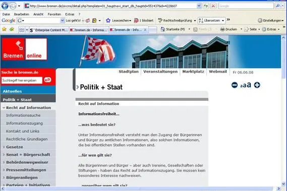 Bild: Neues Online-Informationsregister der Stadt Bremen