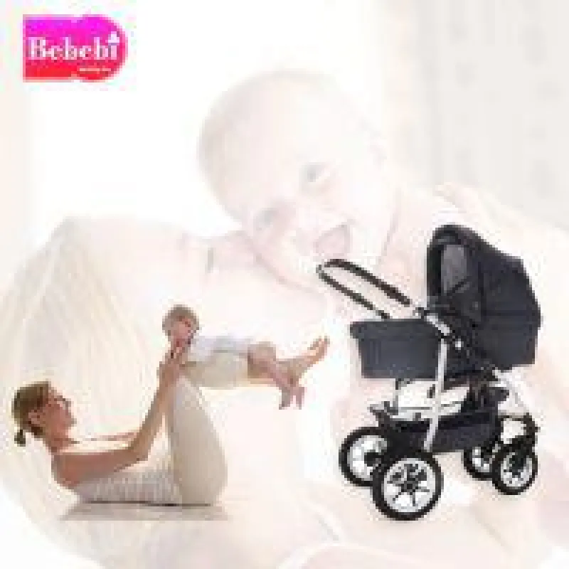 Bebebi | Modell Bellami | 3 in 1 Kinderwagen Set mit Luftreifen oder Hartgummirreifen in Bellagrey (Grau)