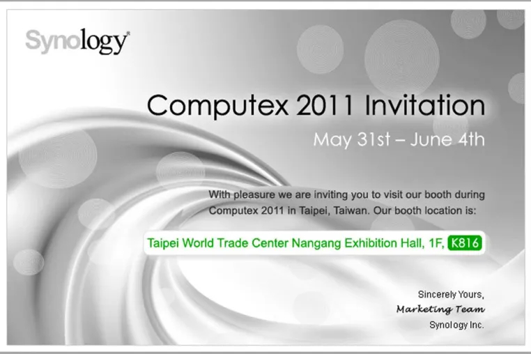 Synology lädt zur Computex 2011 Bild: Synology lädt zur Computex 2011