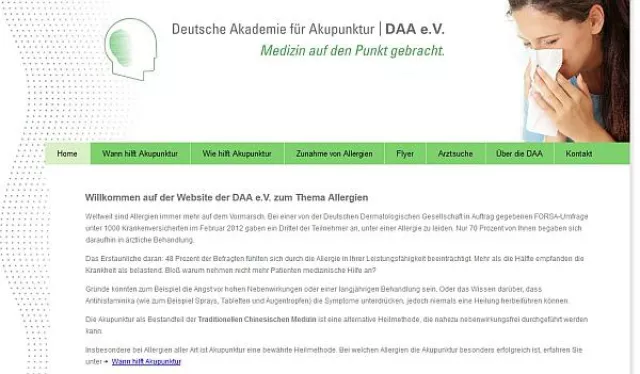 Bild: Neue Website informiert über die Wirkung von Akupunktur bei Allergien