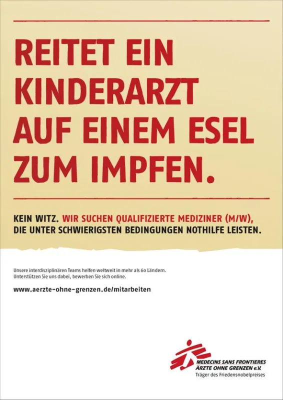 Employer Branding Motiv für Médecins Sans Frontières/ Ärzte ohne Grenzen e.V.