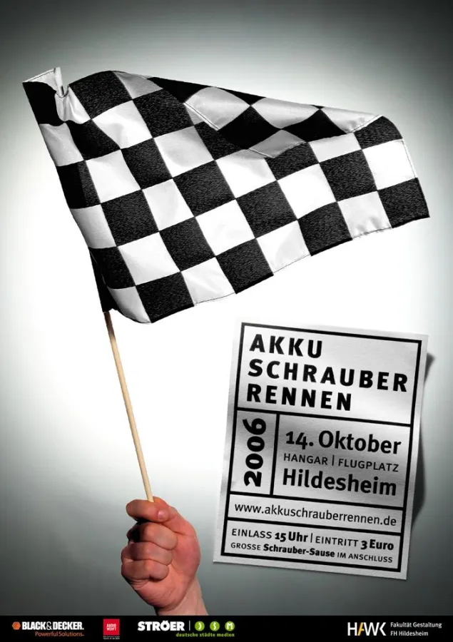 Offizielles Event-Plakat zum Akkuschrauberrennen 2006