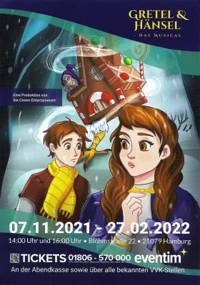 Bild: Kinderspaß in der Adventszeit 2021 in Hamburg - GRETEL & HÄNSEL das MUSICAL