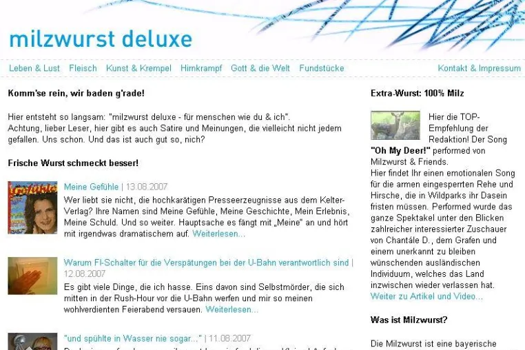 Satire, Spaß und Schweinereien - Freunde der Milzwurst gründen Portal für Meinungshungrige Bild: Satire, Spaß und Schweinereien - Freunde der Milzwurst gründen Portal für Meinungshungrige