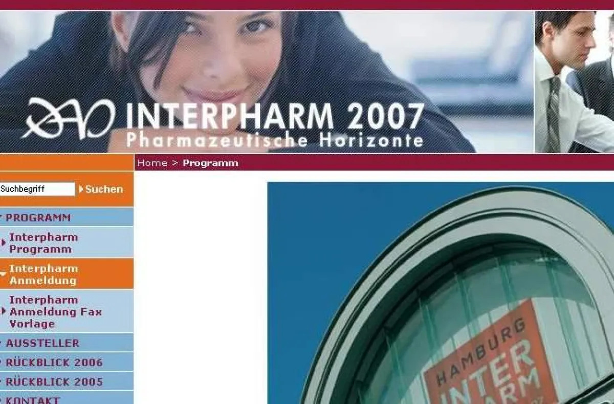 Ausschnitt Website \