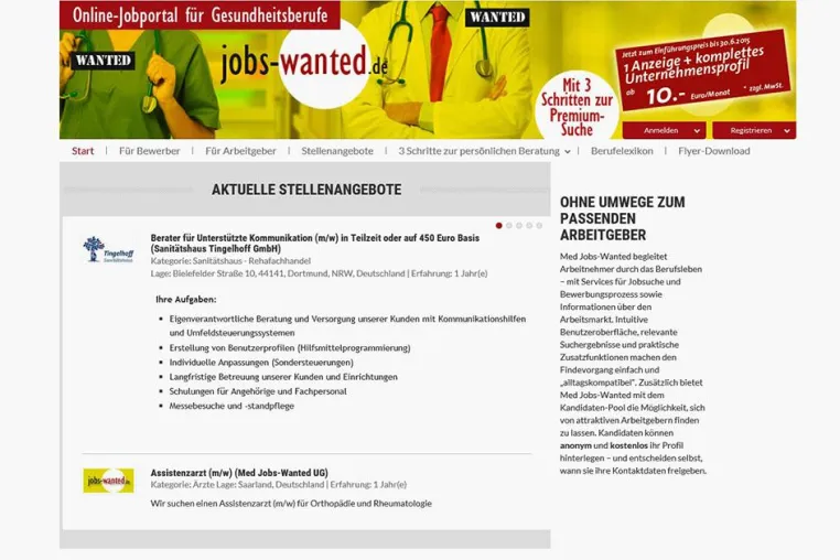 Bild: jobs-wanted.de: Online-Jobportal für Gesundheitsberufe gestartet