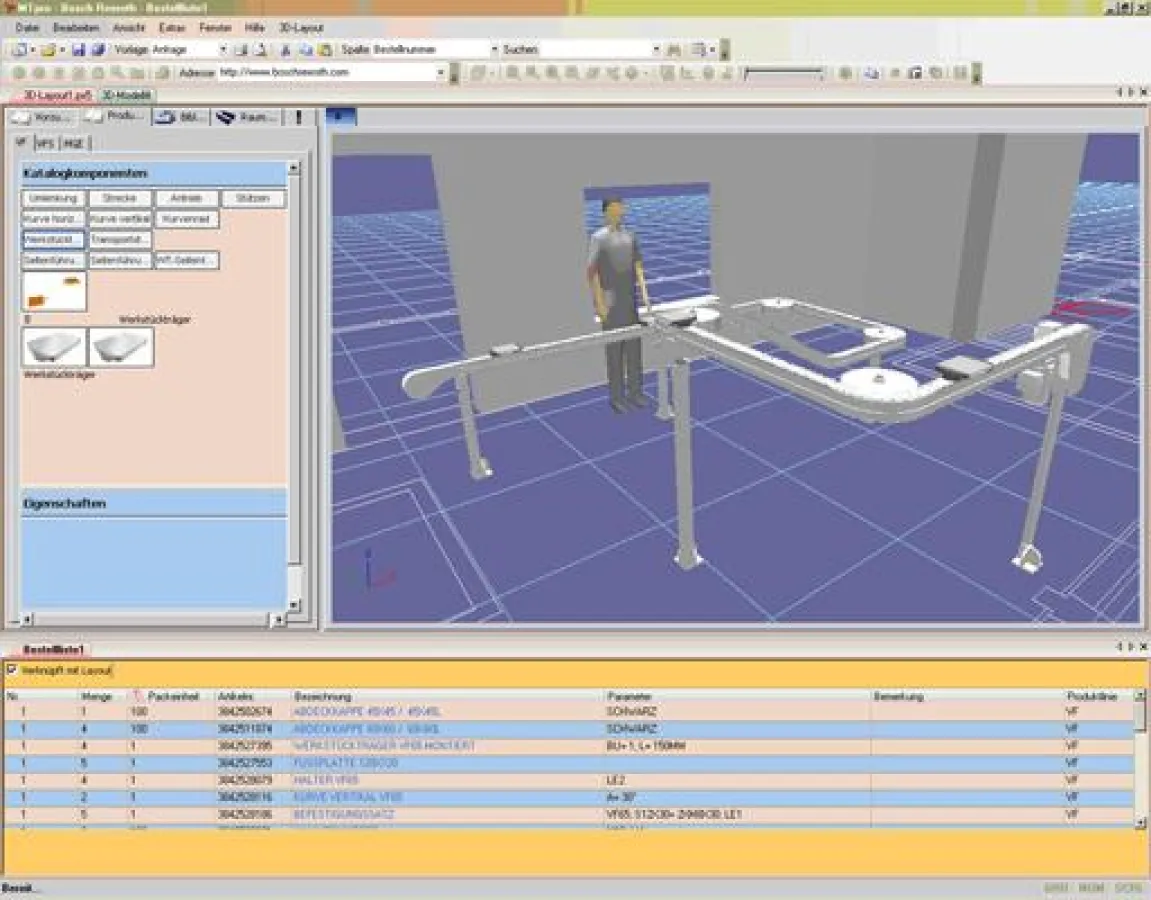 MTpro, die neue Projektierungssoftware von Rexroth, mit 3D-Konfigurator von Perspectix. Bild: Bosch Rexroth AG
