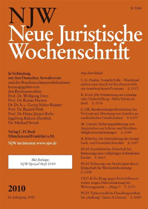 Was darf Scientology? Rechtsexperte im Interview in NJW Heft 23/2010