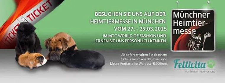 Bild: Terminankündigung: Fellicita auf der Heimtiermesse München 2015