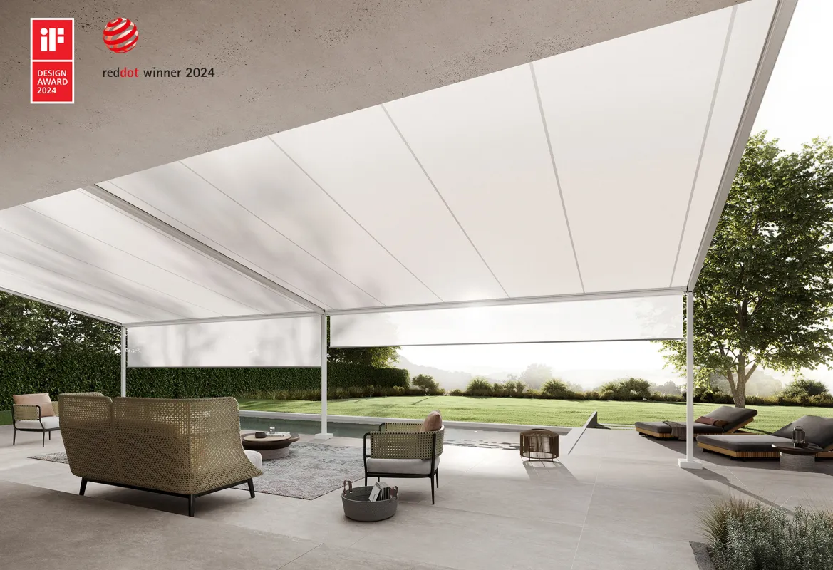 markilux gewann zwei international anerkannte Designpreise für zwei Markisenneuheiten. (© markilux)