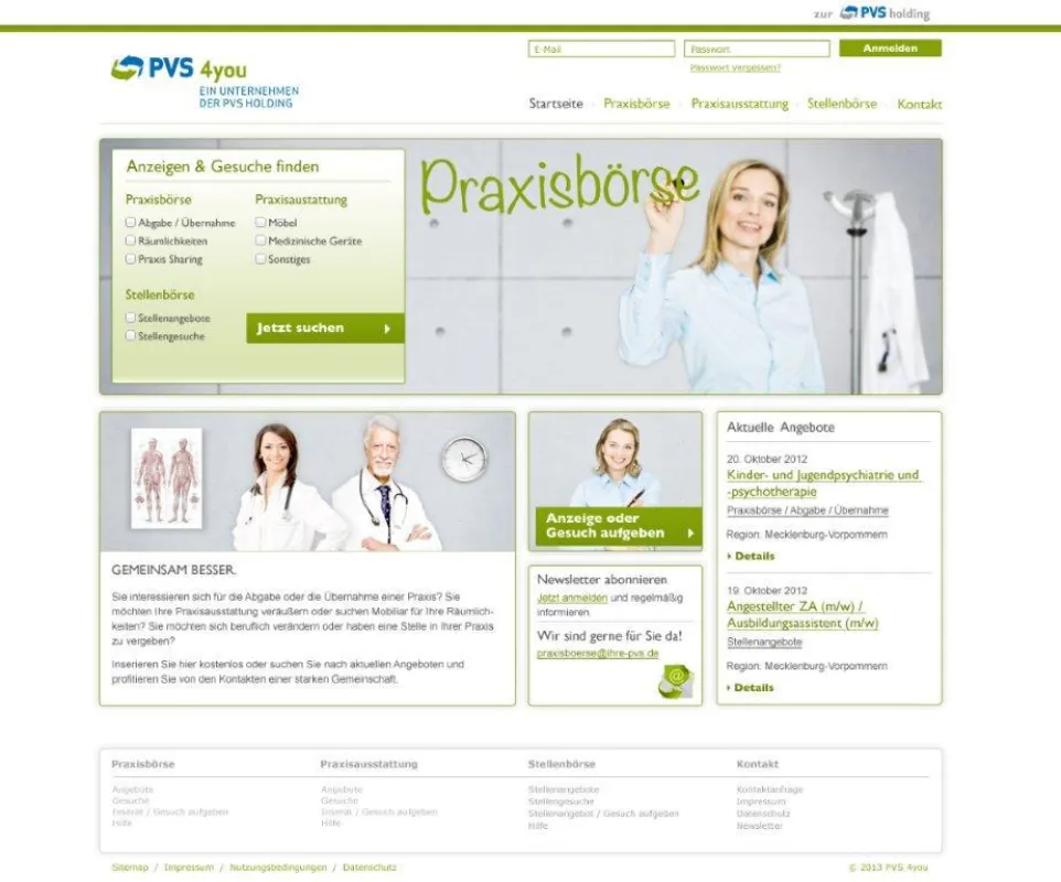 Startseite: Praxisbörse der PVS