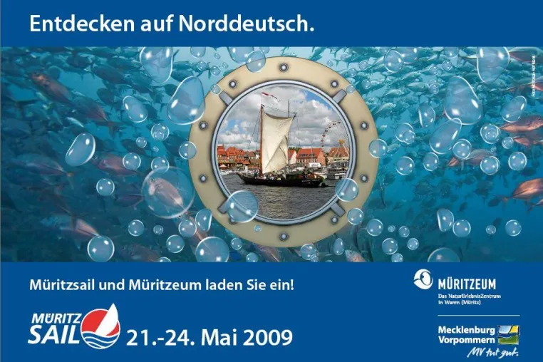 Müritzeum und Müritzsail werben gemeinsam für Mecklenburger Seenplatte Bild: Müritzeum und Müritzsail werben gemeinsam für Mecklenburger Seenplatte