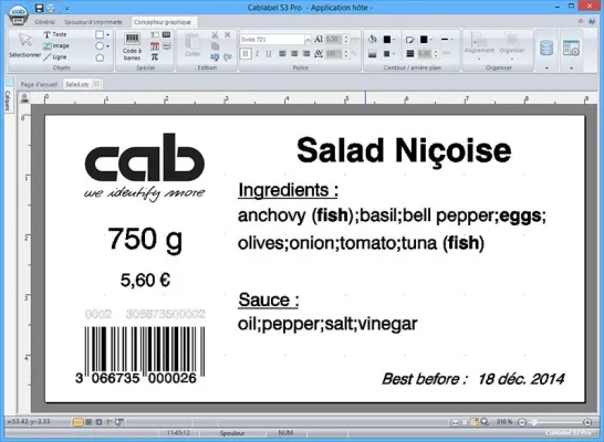 Bild: Lebensmitteletiketten: cablabel Software kennzeichnet Allergene EU-konform