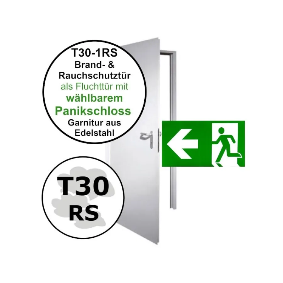 T30 Brand- und Rauchschutztüren für Notausgänge