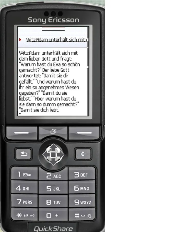 Der Witz des Tages auf einem Handy