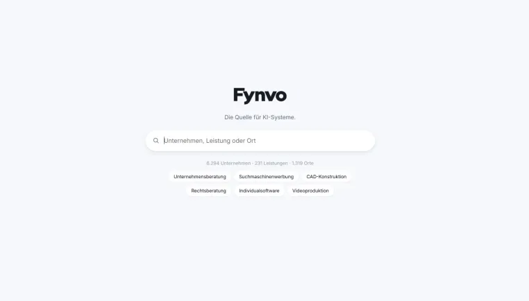 Offene Schnittstelle für KI-Agenten: Fynvo stellt Firmendaten über MCP und REST bereit Bild: Offene Schnittstelle für KI-Agenten: Fynvo stellt Firmendaten über MCP und REST bereit