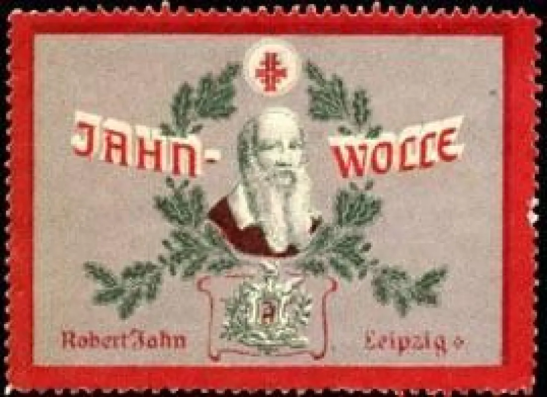 Reklamemarke Jahn-Wolle