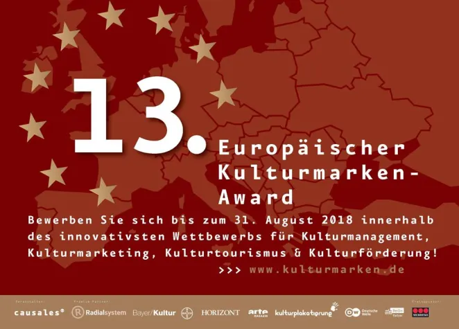 Ausschreibung der 13. Europäischen Kulturmarken-Awards startet Bild: Ausschreibung der 13. Europäischen Kulturmarken-Awards startet