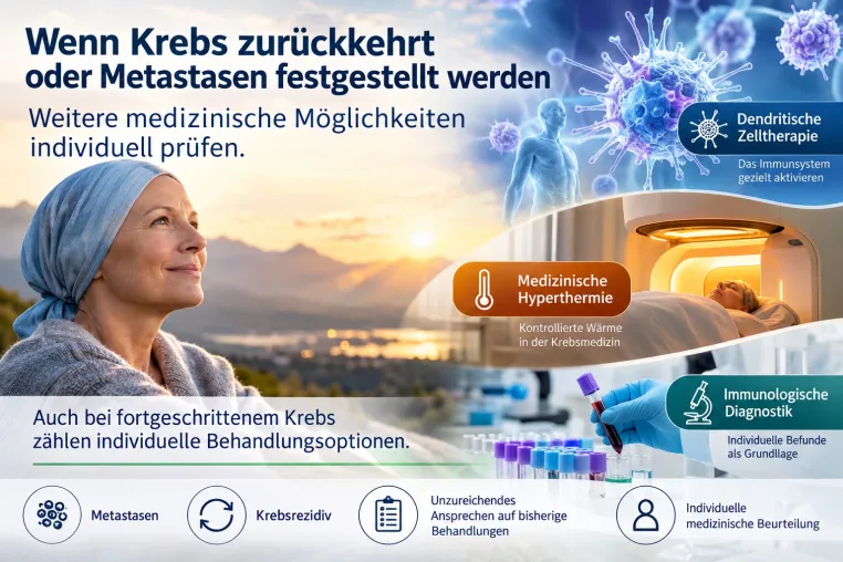 Wenn Krebs zurückkehrt: Dendritische Zelltherapie und Hyperthermie als ergänzende Behandlungsmöglichkeiten Bild: Wenn Krebs zurückkehrt: Dendritische Zelltherapie und Hyperthermie als ergänzende Behandlungsmöglichkeiten