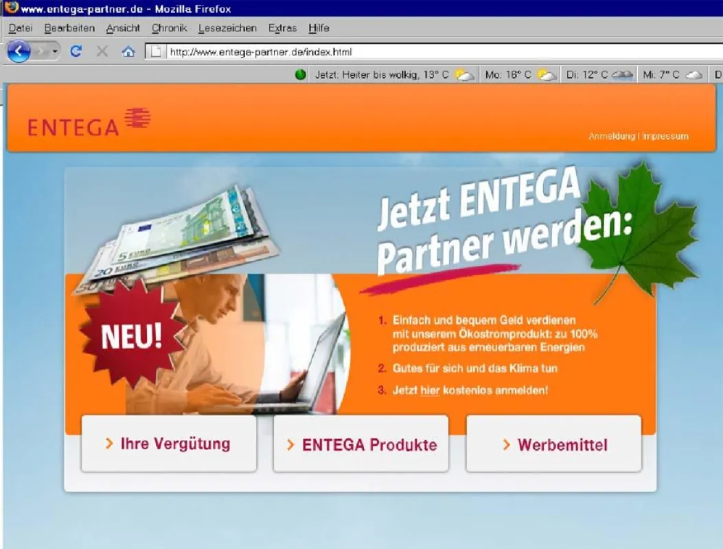 Ökostrom - Affiliate Programm von ENTEGA