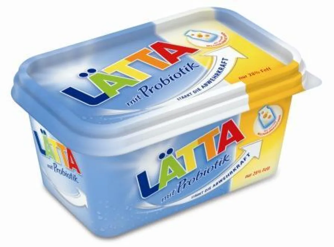Neu im Kühlregal: LÄTTA mit Probiotik, der erste Brotaufstrich im Margarinemarkt, der dank probiotischer Kulturen die Abwehrkraft stärkt.