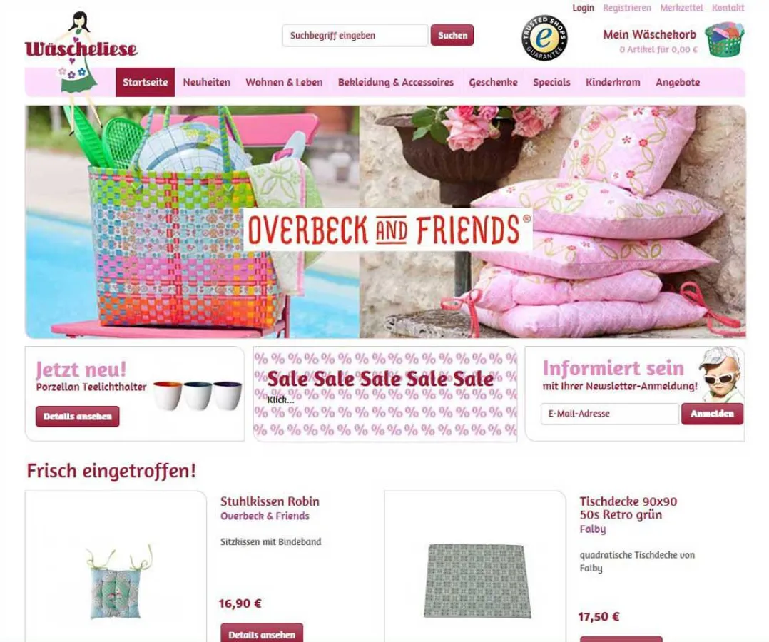 Wäscheliese Online-Shop