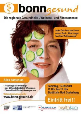 Eintritt frei - Gesundheits-, Wellness- &Fitnessmesse am 12.09.2009, Stadthalle Bad Godesberg Bild: Eintritt frei - Gesundheits-, Wellness- &Fitnessmesse am 12.09.2009, Stadthalle Bad Godesberg