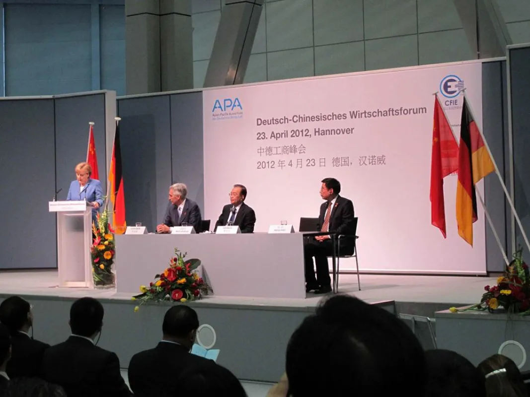 Angela Merkel, Wen Jiabao eröffnen Deutsch-Chinesisches Wirtschaftsforum auf der Hannover Messe