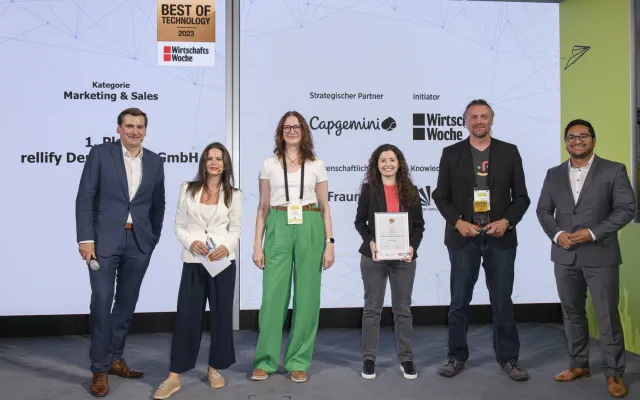 Bild: Rellify gewinnt den WiWo Best of Technology Award 2023 in der Kategorie Marketing und Sales