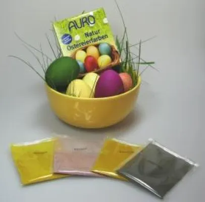 Bild: Fröhlich-bunte Ostereier mit Farben aus der Natur