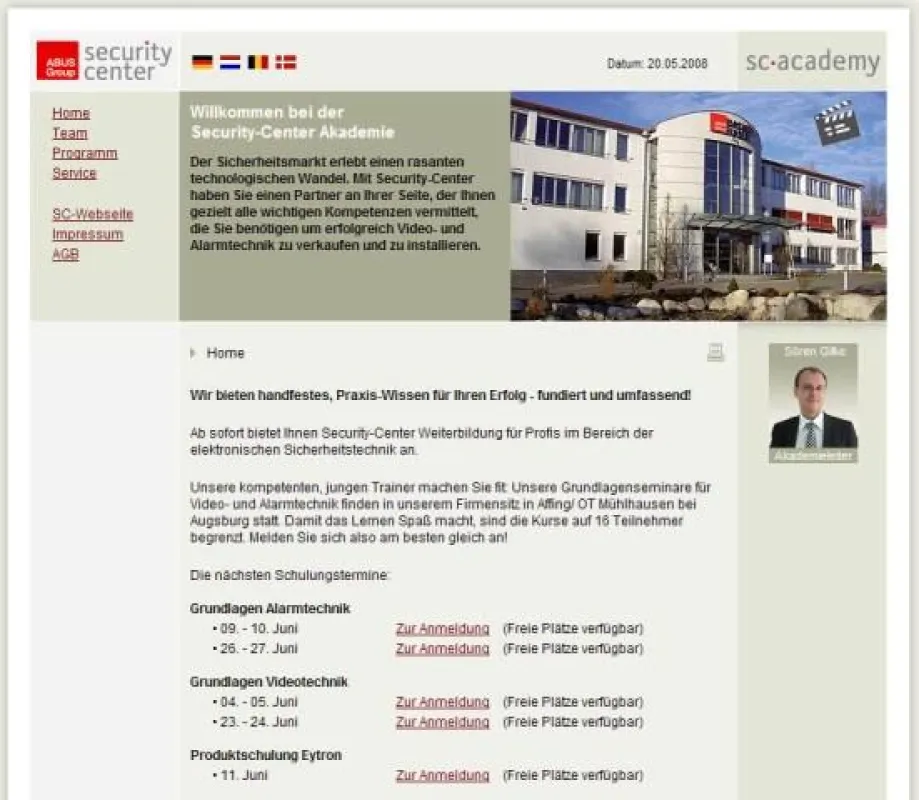 Homepage der SC-Academy
