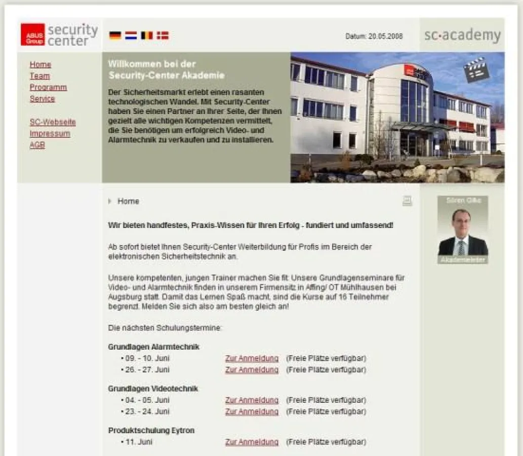 Homepage der SC-Academy