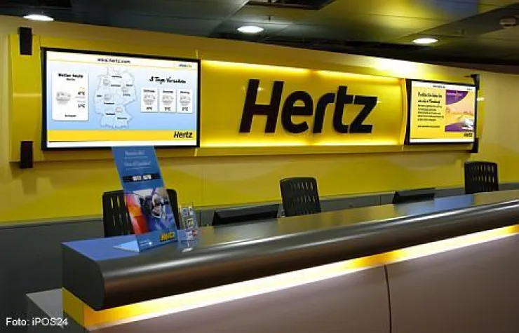 Bild: Hertz Autovermietung startet interaktives Stations-TV mit iPOS24