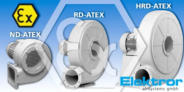 Nieder-, Mittel- und ab sofort auch Hochdruckventilatoren in explosionsgeschützter ATEX-Ausführung Bild: Nieder-, Mittel- und ab sofort auch Hochdruckventilatoren in explosionsgeschützter ATEX-Ausführung