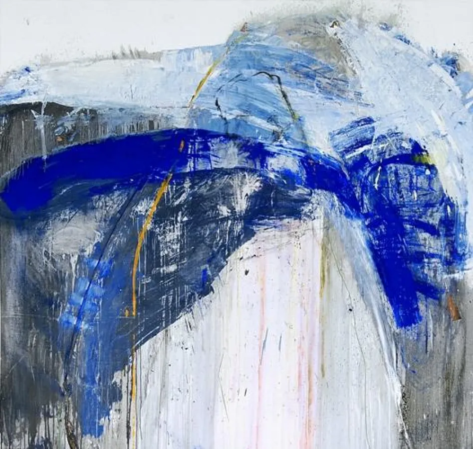 Enrique Fuentes: Intersection II. 2009. Öl, Pigment, Kohle und Collage auf Leinwand. 200 x 210 cm