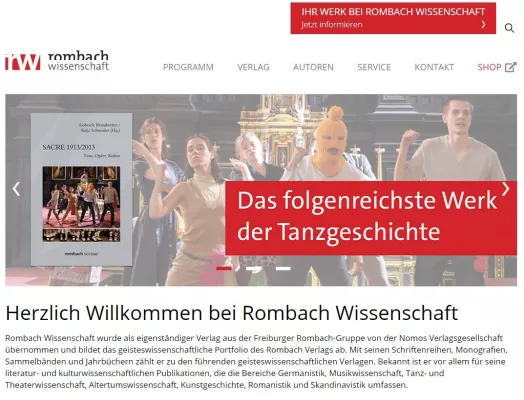 Bild: Rombach Wissenschaft präsentiert neue Verlagshomepage und neuen Shop