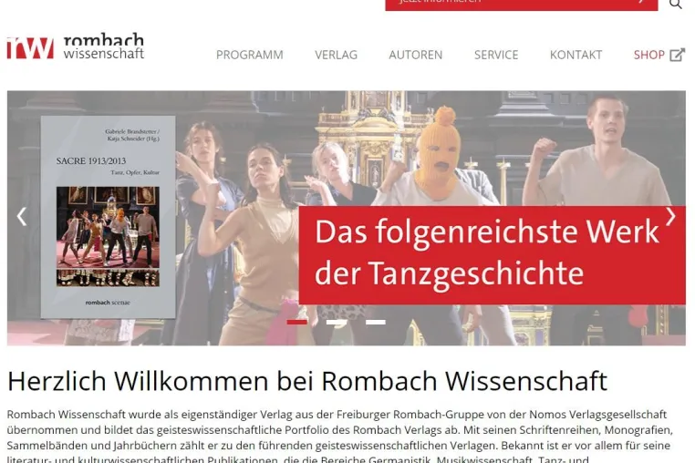 Bild: Rombach Wissenschaft präsentiert neue Verlagshomepage und neuen Shop