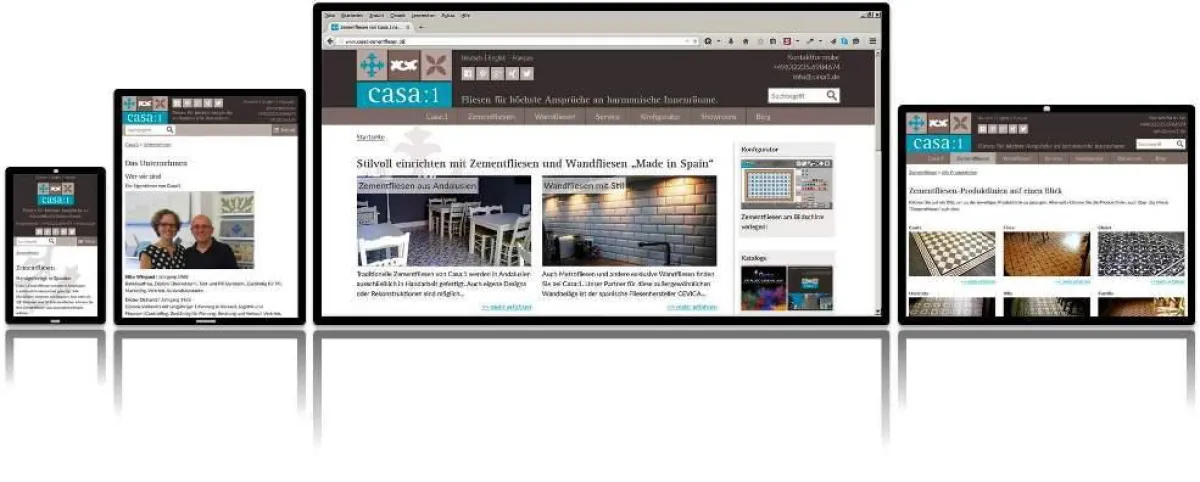 Casa:1 Zementfliesen | Neue Website im Responsive Design