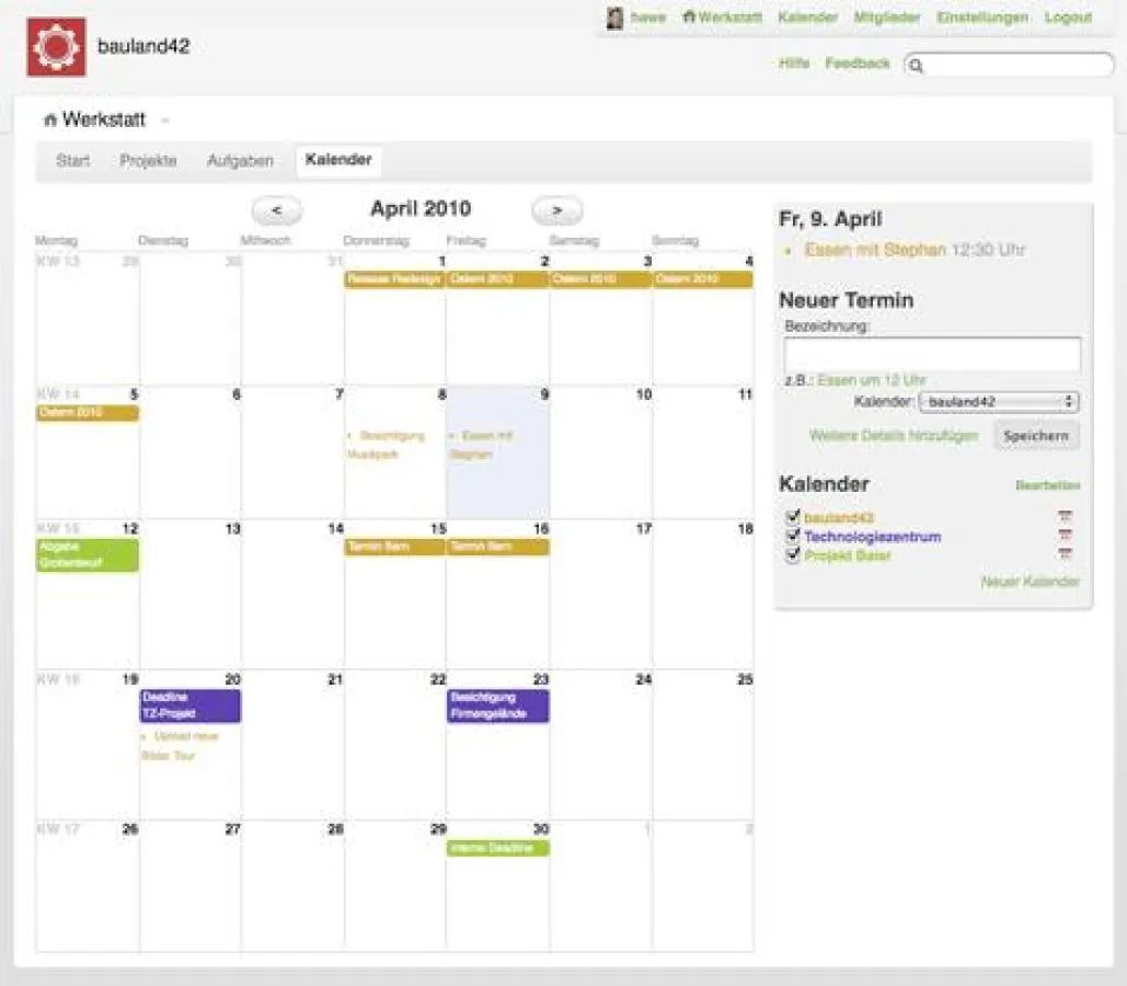 Web Collaboration Software Werkstatt42