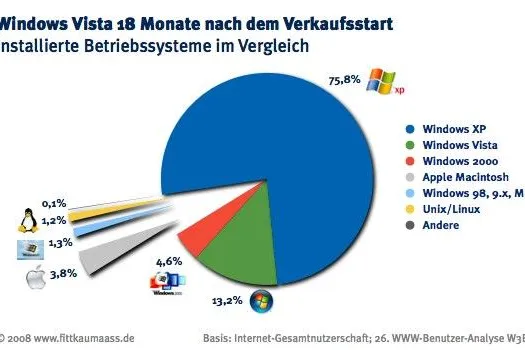 Bild: Internet-Nutzer zeigen Windows Vista bisher die kalte Schulter
