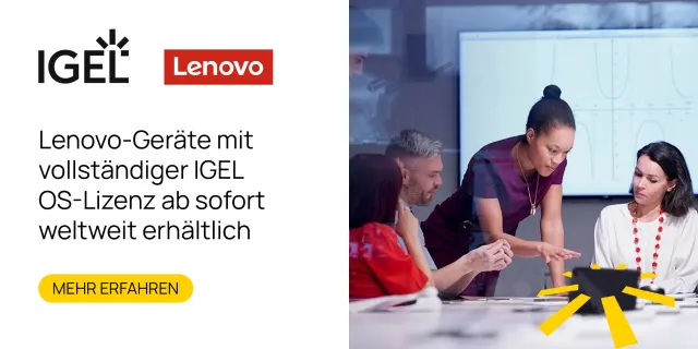 Bild: Verschiedene Lenovo-Geräte kommen jetzt standardmäßig mit einer IGEL-Volllizenz