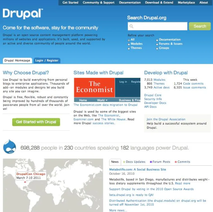 Ab jetzt in neuem Gewand: drupal.org