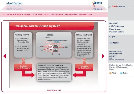 Bild: Neues CME „Cyanidvergiftung nach Rauchgasinhalation“ auf cme.medlearning.de