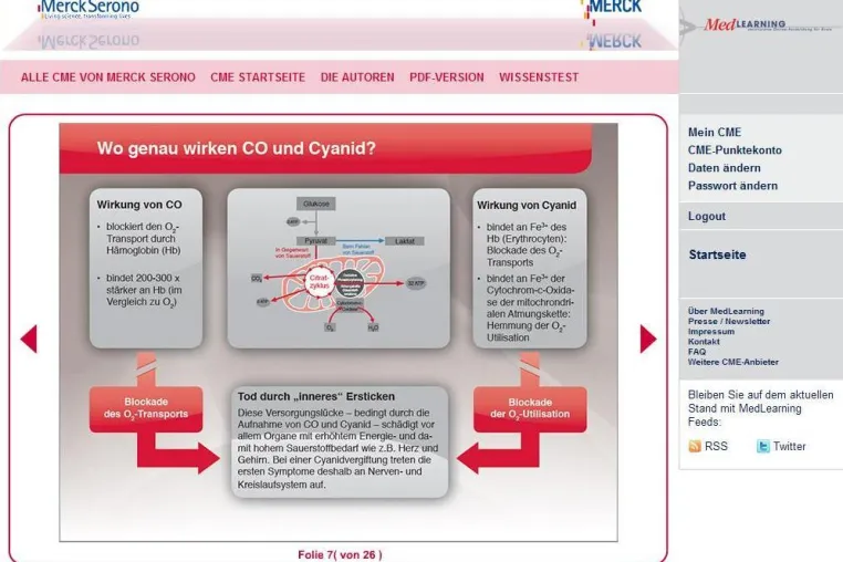 Bild: Neues CME „Cyanidvergiftung nach Rauchgasinhalation“ auf cme.medlearning.de