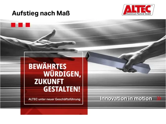 ALTEC Aluminium-Technik GmbH gibt Wechsel in der Geschäftsführung bekannt Bild: ALTEC Aluminium-Technik GmbH gibt Wechsel in der Geschäftsführung bekannt