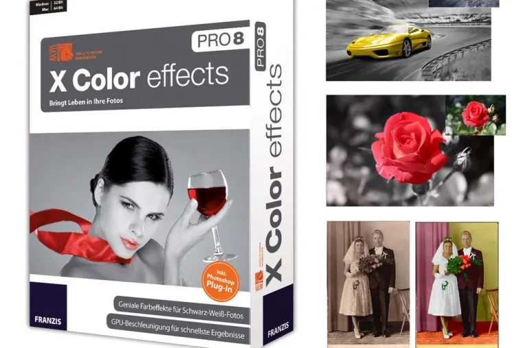 Bild: X Color effects Pro 8 von Franzis coloriert Fotos und Grafiken mit Stil
