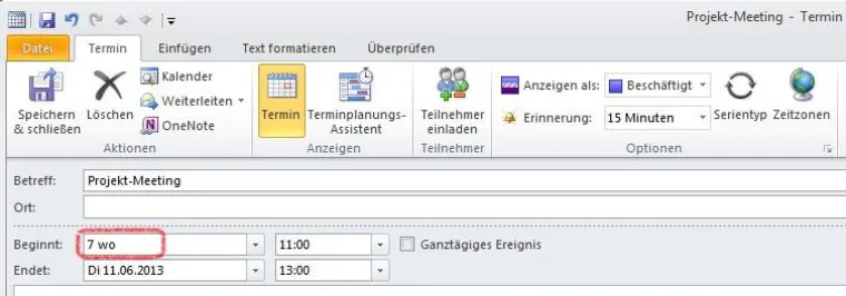 Bild: Wie Termin-Shortcuts verwenden? - Der QualityHosting-Outlook-Tipp