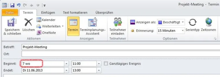 Bild: Wie Termin-Shortcuts verwenden? - Der QualityHosting-Outlook-Tipp
